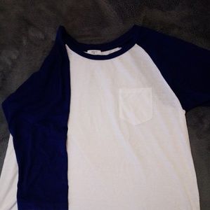 Navy and White Baseball Tee(lightly worn)